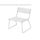 Garden chair made of steel and wood Lamastre