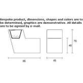 Stainless steel and PET bench without backrest Cacica