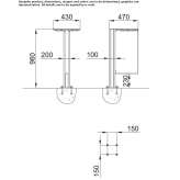 Rectangular stainless steel table for public places Agullana