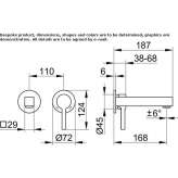 2-hole wall-mounted washbasin tap in chrome-plated brass Insch