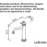 Countertop washbasin tap with 1 hole Portets