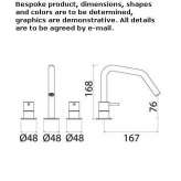 3-hole countertop washbasin tap made of stainless steel Vlasivka