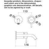 Stainless steel wall-mounted washbasin tap with single rosettes Criciuma