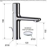 Single-lever brass washbasin tap Chametla