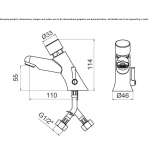 Self-closing countertop washbasin tap Korsnaes