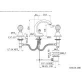 3-hole brass basin tap with Swarovski® crystals Galatone