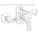 Hydroprogressive wall-mounted washbasin faucet Sasaima