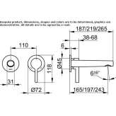 2-hole wall-mounted washbasin tap in chrome-plated brass Hyzne