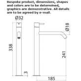 Single-lever countertop washbasin tap made of stainless steel Vlasivka