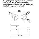 Stainless steel wall-mounted washbasin tap with single rosettes Criciuma