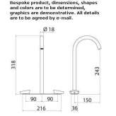 3-hole countertop washbasin tap made of stainless steel Cogenhoe