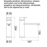 Single-lever countertop washbasin tap made of stainless steel Damuels