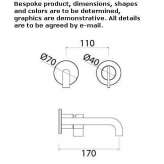 Stainless steel wall-mounted washbasin tap with single rosettes Jagual