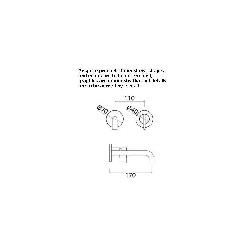 Stainless steel wall-mounted washbasin tap with single rosettes Jagual