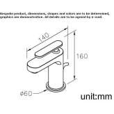 Bateria umywalkowa nablatowa jednouchwytowa 1-otworowa Xometla