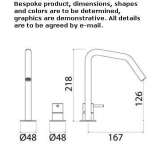 2-hole countertop washbasin tap made of stainless steel Vlasivka