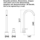 2-hole countertop washbasin tap made of stainless steel Vlasivka