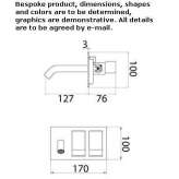 Stainless steel wall-mounted washbasin tap with plate Labunie