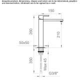 Single-lever countertop washbasin tap Chirkey