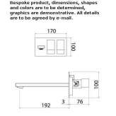 Stainless steel wall-mounted washbasin tap with plate Damuels