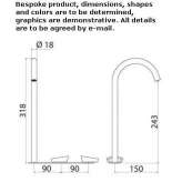 3-hole countertop washbasin tap made of stainless steel Cogenhoe