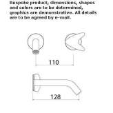 2-hole wall-mounted washbasin tap in stainless steel Cogenhoe