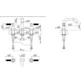 3-hole countertop washbasin tap Olmito