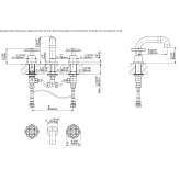 3-hole countertop washbasin tap Olmito