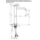 Countertop washbasin tap with temperature limiter Minare