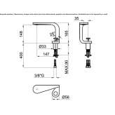 Countertop washbasin tap Etwall