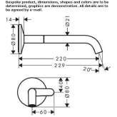 Metal single-lever wall-mounted washbasin tap Minare