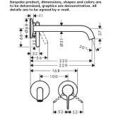 Two-hole, single-lever, wall-mounted washbasin faucet Minare