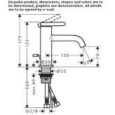 Metal single-lever countertop washbasin tap Minare