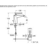 Countertop single-lever bidet faucet with swivel spout Pisek