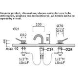 3-hole countertop bidet faucet made of stainless steel Orroli