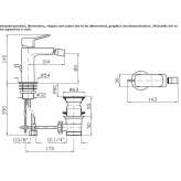 Single-lever countertop bidet faucet with flow limiter Perkata