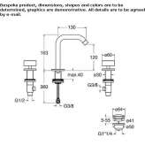 3-hole countertop bidet faucet Jardin