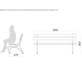 Rectangular picnic table with integrated benches Cotesti