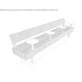 Modular bench with backrest Chierry