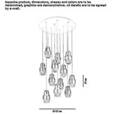 Lampa wisząca LED ze szkła i aluminium Vitina