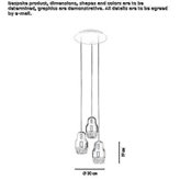 LED hanging lamp made of glass and aluminum Vitina