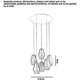 Lampa wisząca LED ze szkła i aluminium Vitina