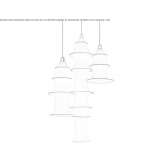 Lampa wisząca z aluminium i elastycznej tkaniny Gasca