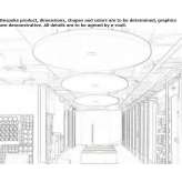 Fireproof polyester fiber ceiling clouds with integrated lighting Mouchard