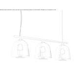 LED hanging lamp made of blown glass Kauns