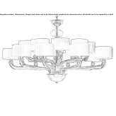 Chandelier with pleated fabric shades Bonduel