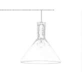 LED hanging lamp made of glass Langlade