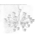 LED chandelier made of blown glass Beloslav