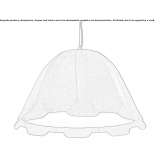 Acoustic LED hanging lamp made of recycled polyester Basail