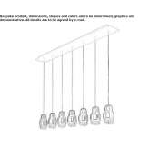 LED hanging lamp made of glass and aluminum Vitina